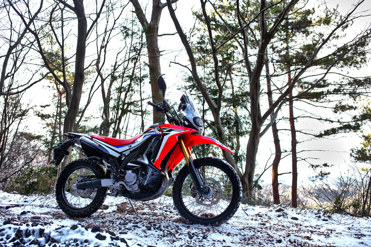 CRF250RALLYと雪道