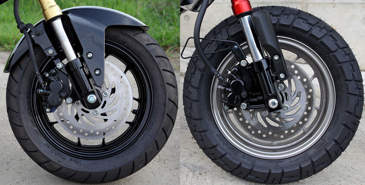 グロムとモンキー125のフロントブレーキ