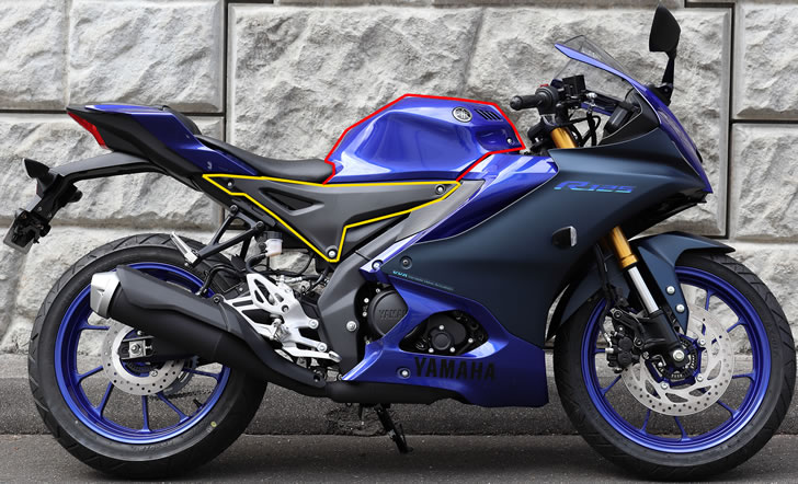 YZF-R125（RE45J）燃料タンクの脱着