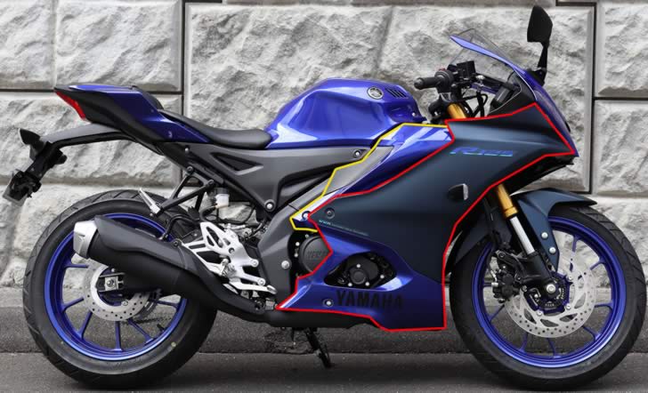 YZF-R125（RE45J）フロントサイドカウル